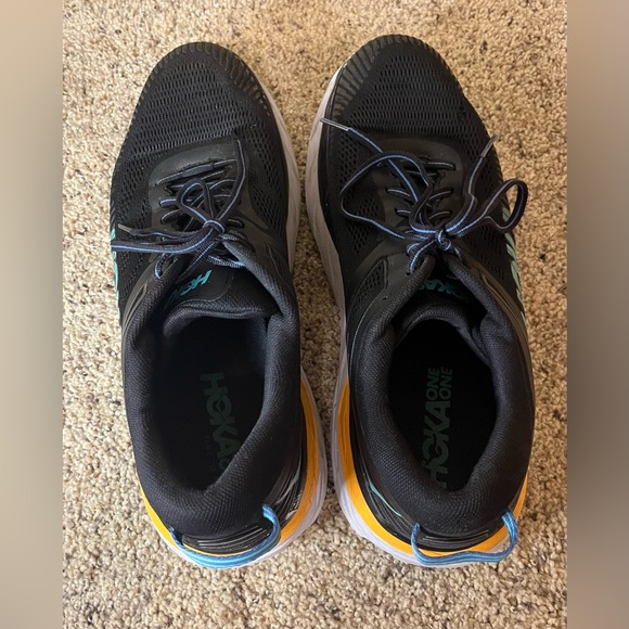 Hoka One One Black/Teal/Orange Men’s Bondi 7 Athletic Shoes Sz 12 - Picture 5 of 10